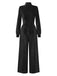 1950s Solid Keyhole High Neck Velvet Jumpsuit