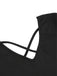 Black 1950s Christmas Print V-Neck Cross Back Dress
