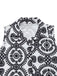 Black 1940s Lapel Tie-Waist Floral Sleeveless Dress