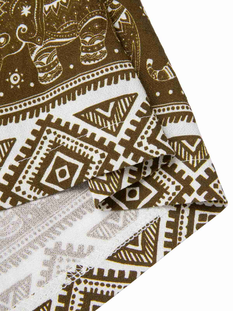 [Pre-Sale] 2PCS 1940s Embroidered Blouse & Elephant Print Skirt