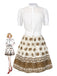 [Pre-Sale] 2PCS 1940s Embroidered Blouse & Elephant Print Skirt