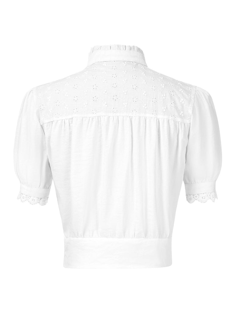 [Pre-Sale] 2PCS 1940s Embroidered Blouse & Elephant Print Skirt