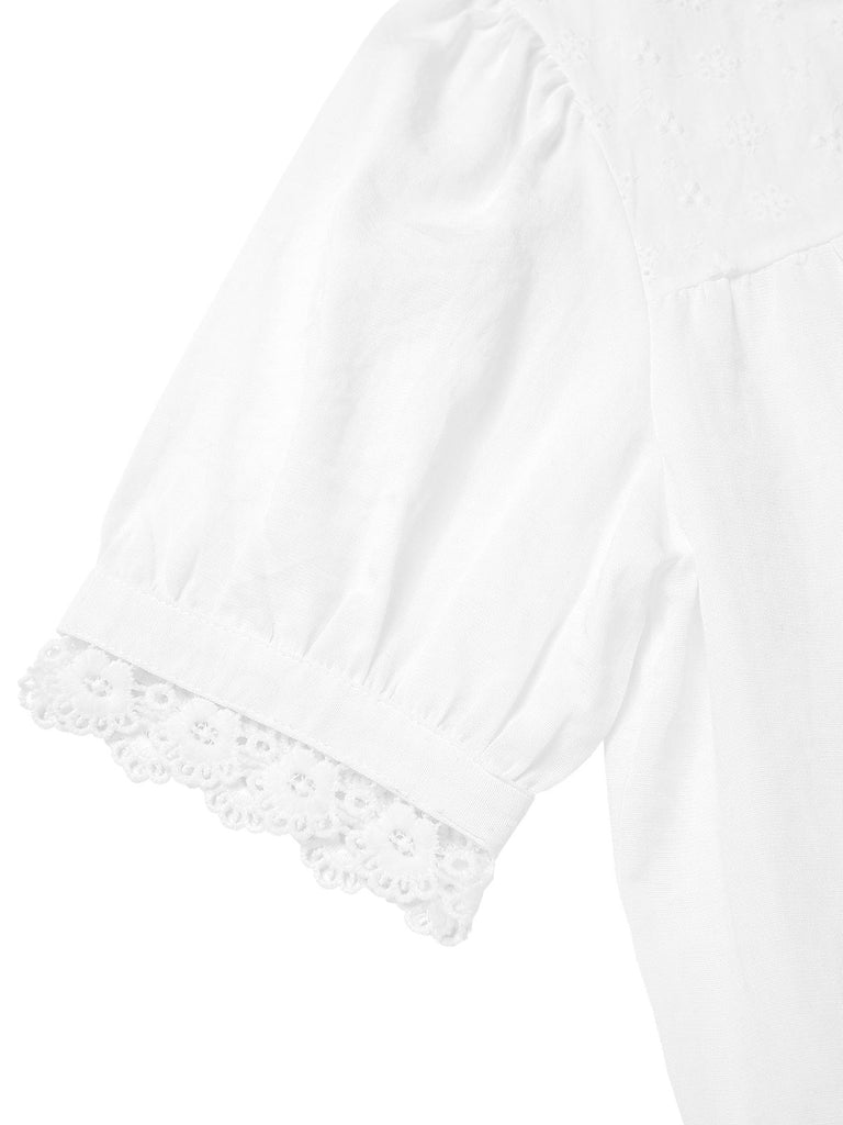 [Pre-Sale] 2PCS 1940s Embroidered Blouse & Elephant Print Skirt