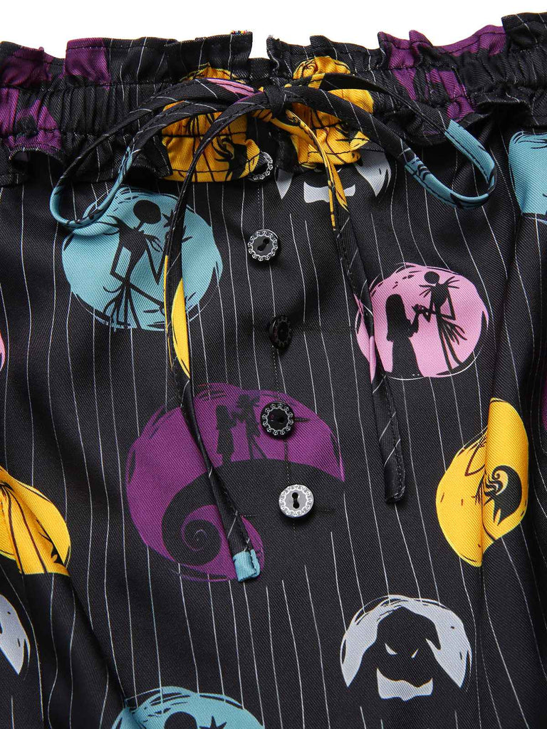[Pre-Sale] Black 1950s Off-Shoulder Irregular Hem Jack & Sally Dress