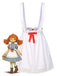 [Pre-Sale] White 1940s Cotton Lace Trim Suspender Apron Skirt