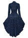 [Pre-Sale] Dark Blue 1980s Gigot Sleeve Victorian Lace Dress
