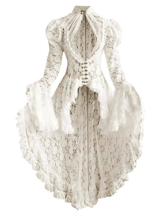 [Pre-Sale] White 1980s Gigot Sleeve Victorian Lace Dress