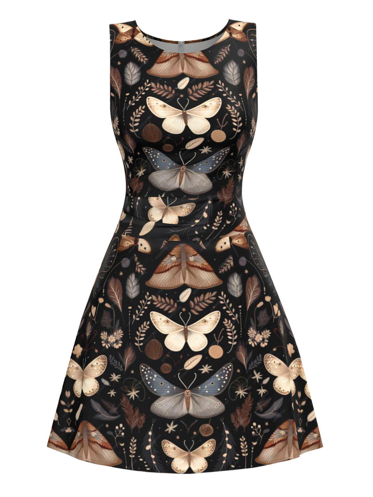 [Pre-Sale] Black 1960s Witch Moth Butterfly A-Line Dress