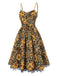 [Pre-Sale] 1950s Slip Leopard Sunflower Butterflies Lace Dress