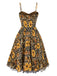 [Pre-Sale] 1950s Slip Leopard Sunflower Butterflies Lace Dress