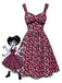[Pre-Sale] Pink 1950s Halloween Skull Lace Patchwork Dress