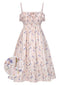 [Pre-Sale] [Plus Size] Pink 1970s Floral Ruffle-Hem Dress