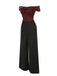 [Pre-Sale] Wine Red 1930s Off Shoulder Wide Leg Sequin Jumpsuit