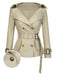 [Pre-Sale] Khaki 1980s Lapel Double-Breasted Belted Jacket