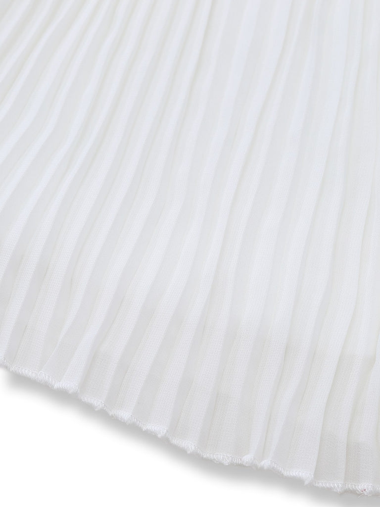 [Pre-Sale] 2PCS Blue & White 1950s Multi-Pocket Top & Pleated Skirt