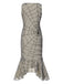 [Pre-Sale] Apricot 1930s Spider Web Irregular Ruffled Hem Dress