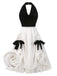 [Pre-Sale] White 1950s Velvet Lace Halter Bow Ruched Princess Dress