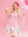 [Pre-Sale] Pink 1950s Ice-Cream Sweetheart Neck Dress