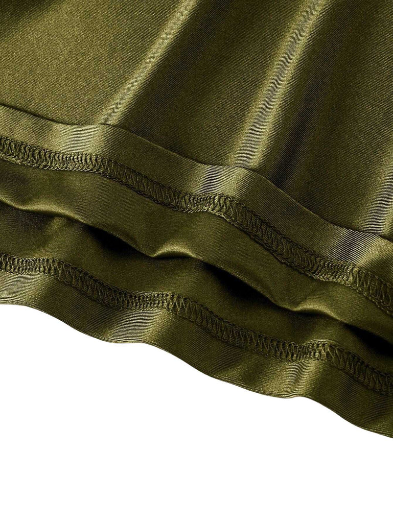 1930s Spaghetti Strap Satin Solid Dress