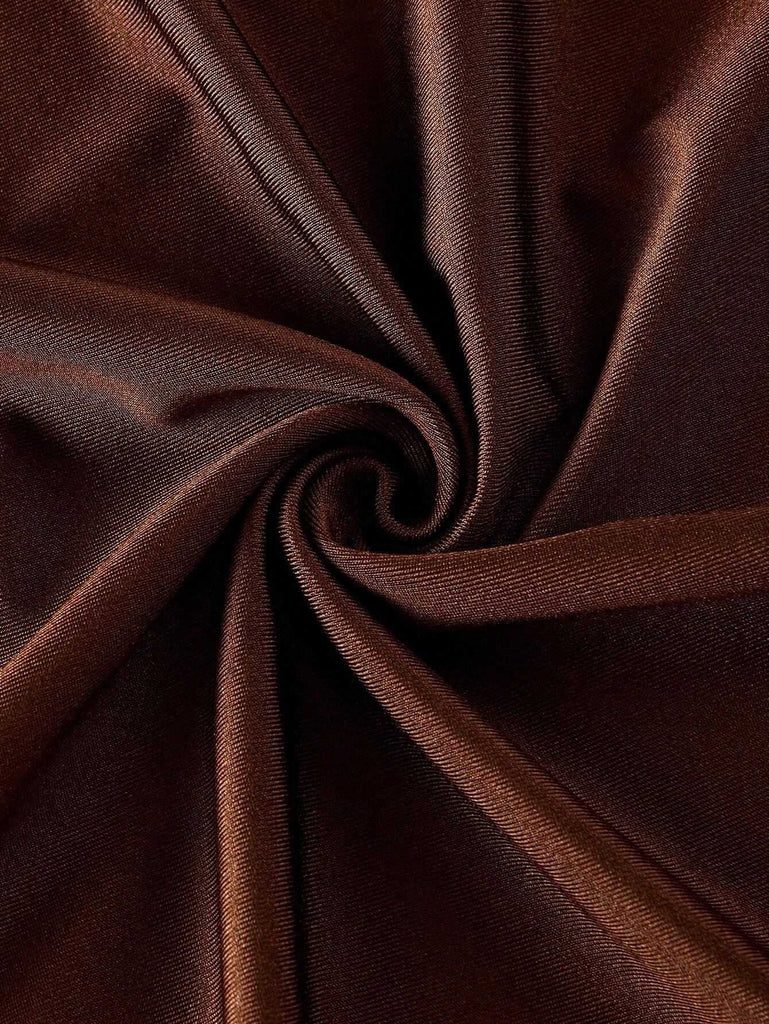 1930s Spaghetti Strap Satin Solid Dress