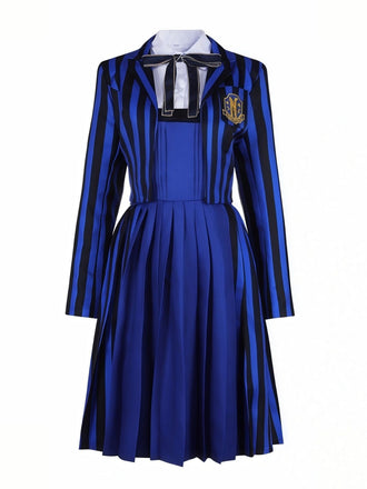 Blue 1940s Striped Wednesday Enid Uniform Set