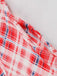 Red 1950s Spaghetti Straps Plaid Swing Dress