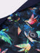 Multicolor 1950s Bird Halter Neck Belted Dress