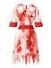 Red 1950s Halloween Zombie Nurse Blood Stains Dress
