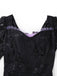 Black 1950s Gothic Witch Bride Lace Embroidered Dress