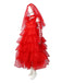 Red 1950s Halloween Ghost Bride Dots Dress Set