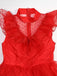 Red 1950s Halloween Ghost Bride Dots Dress Set