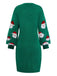 Green 1960s Christmas Santa Claus Sweater Dress