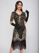 1920s Scoop Neck Sequin Tassels Charleston Dress