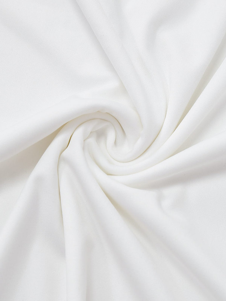 1970s Deep V-Neck Solid Super Wideleg Jumpsuit