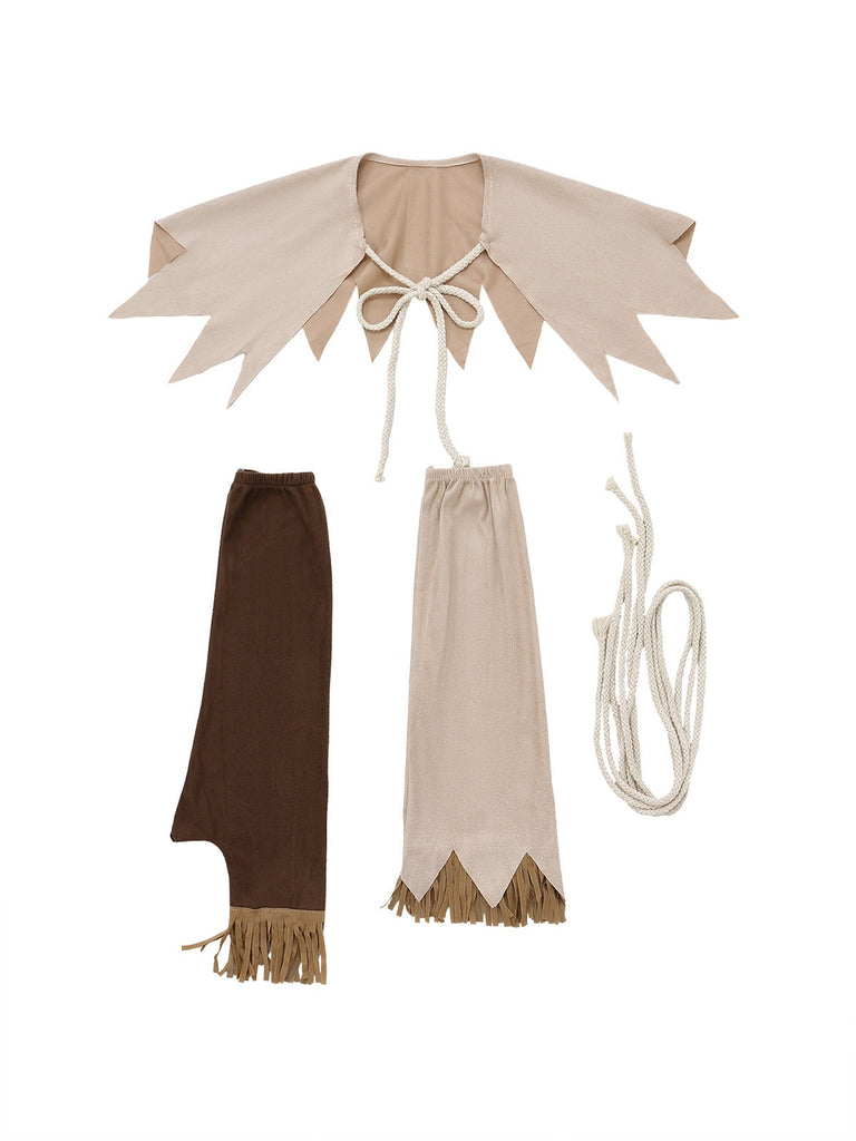 2PCS Brown 1960s Halloween Scarecrow Set