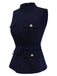 [Pre-Sale] 2PCS Blue & White 1950s Multi-Pocket Top & Pleated Skirt
