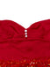 [Pre-Sale] Red 1960s Strapless Pearl Sequin Ruched Bodycon Dress