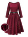 [Pre-Sale] Deep Red 1950s Button Pocket Pleated Dress