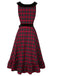 [Pre-Sale] Red 1940s Scottish Plaid Velvet Patchwork Ruffled Dress
