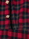 [Pre-Sale] Red 1940s Scottish Plaid Velvet Patchwork Ruffled Dress