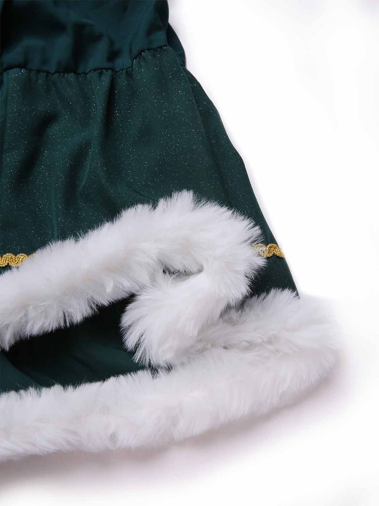 [Pre-Sale] Green 1950s Bow Glitter Frayed Edge Cake Dress