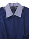 [Pre-Sale] Blue 1960s Plaid Lapel Patchwork Pleated Dress