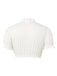 White 1950s Solid Ruched Square Neck Puff Crop Blouse