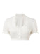 White 1950s Solid Ruched Square Neck Puff Crop Blouse