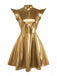 1980s Metallic Futuristic Party Mini Dress