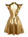 1980s Metallic Futuristic Party Mini Dress