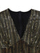 [Pre-Sale] Black&Gold 1980s Sequin Bell-Sleeve Jumpsuit