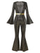 [Pre-Sale] Black&Gold 1980s Sequin Bell-Sleeve Jumpsuit