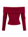 [Pre-Sale] Red 1950s Off-Shoulder Knitted Sweater