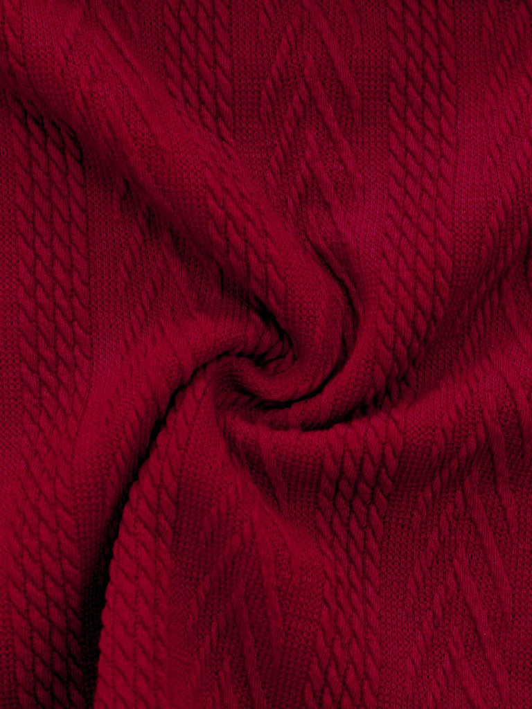 [Pre-Sale] Red 1950s Off-Shoulder Knitted Sweater